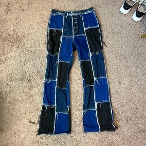 Patchwork Highwaisted Boy friend Jeans
